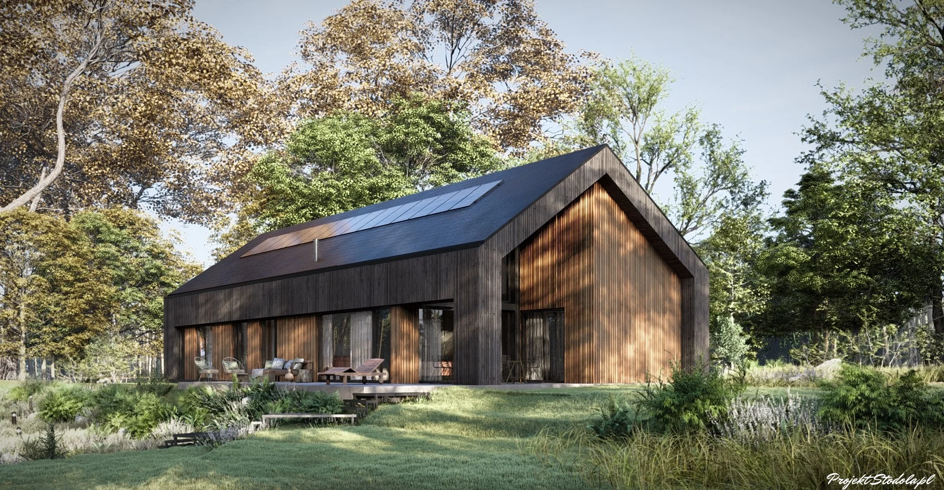 Indywidualny projekt domu z naturalnego drewna - zdrowe mieszkanie